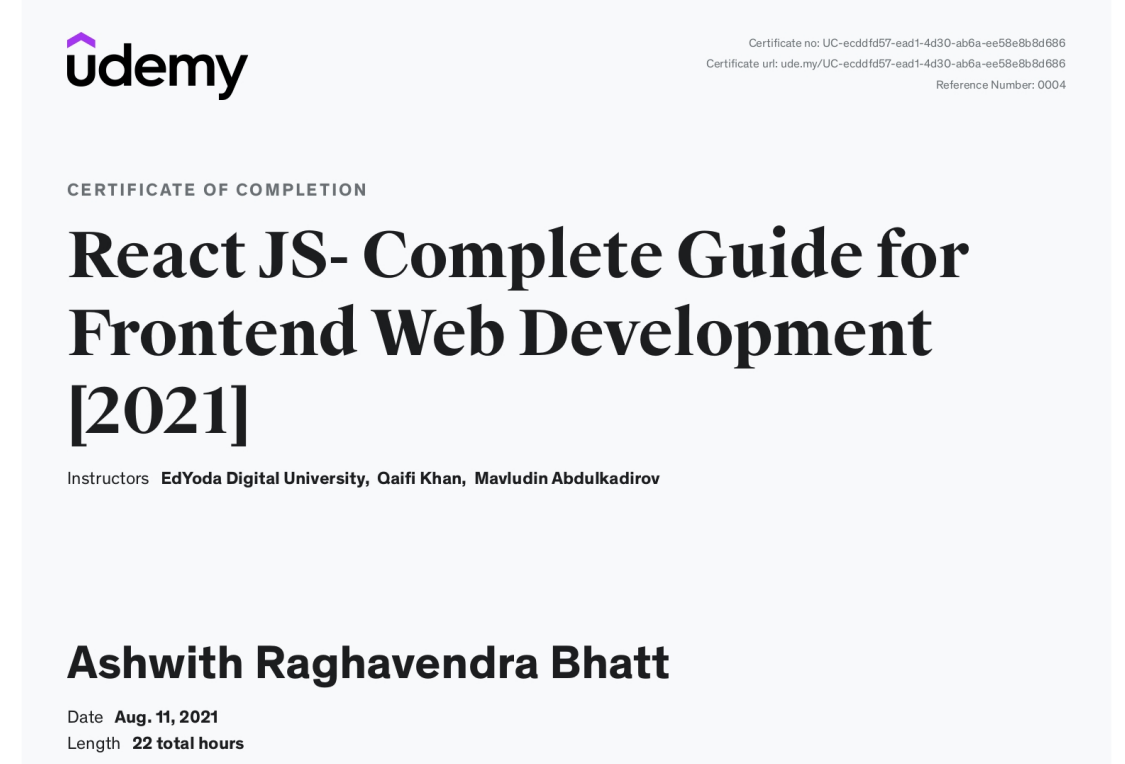 Ashwith Bhatt | Portfolio
